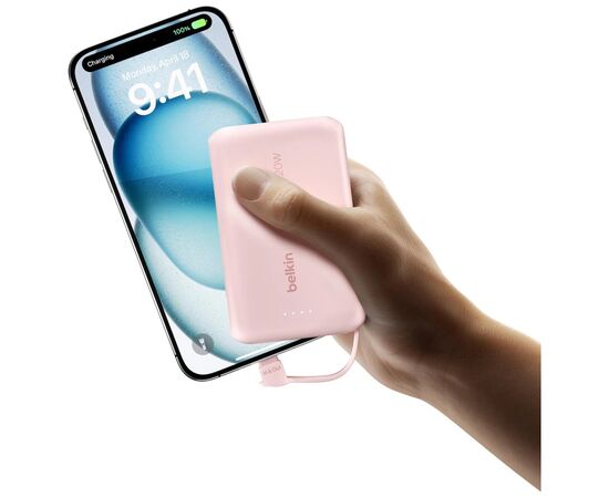 Батарея універсальна Belkin 10000mAh, 20W, USB-C, Pink (BPB021HQPK), зображення 12