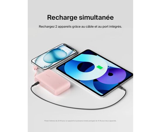 Батарея універсальна Belkin 10000mAh, 20W, USB-C, Pink (BPB021HQPK), зображення 7