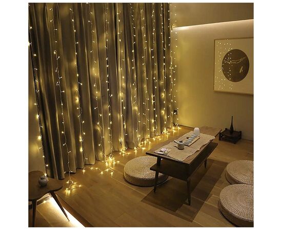 Гірлянда ColorWay Штора завіса 3 x 3 м 300 LED USB теплий колір (CW-GW-300L33U), зображення 5