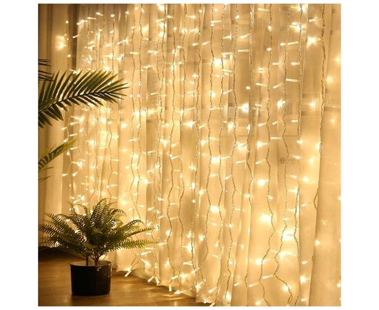 Гірлянда ColorWay Штора завіса 3 x 3 м 300 LED USB теплий колір (CW-GW-300L33U), зображення 7