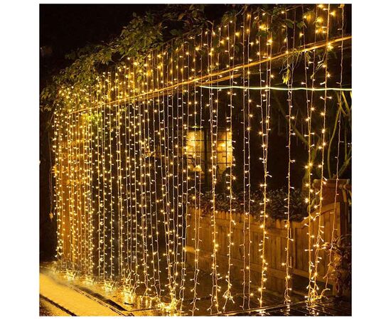 Гірлянда ColorWay Штора завіса 3 x 3 м 300 LED USB теплий колір (CW-GW-300L33U), зображення 9