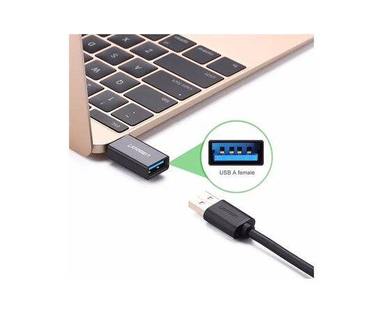 Переходник OTG USB 3.0 AF to USB-C US173 black UGREEN (20808), изображение 5
