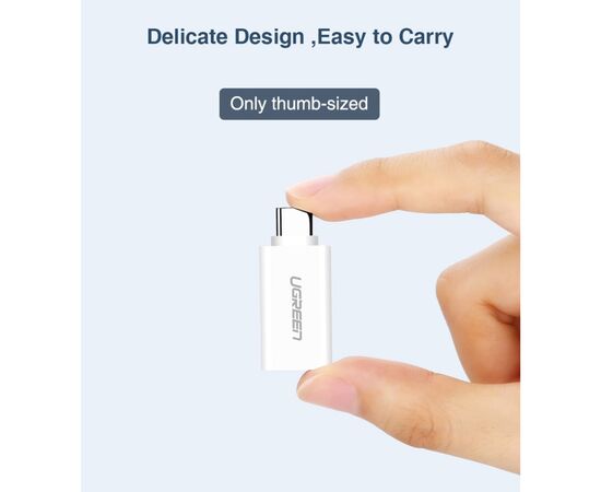 Переходник OTG USB 3.0 AF to USB-C US173 White UGREEN (30155), изображение 4