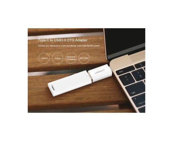 Переходник OTG USB 3.0 AF to USB-C US173 White UGREEN (30155), изображение 5