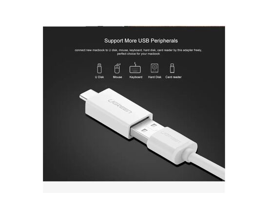 Переходник OTG USB 3.0 AF to USB-C US173 White UGREEN (30155), изображение 8