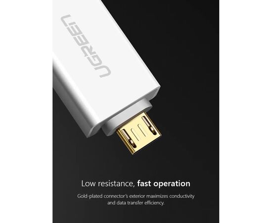 Переходник OTG USB 2.0 AF to Micro 5P US195 white UGREEN (30529), изображение 3
