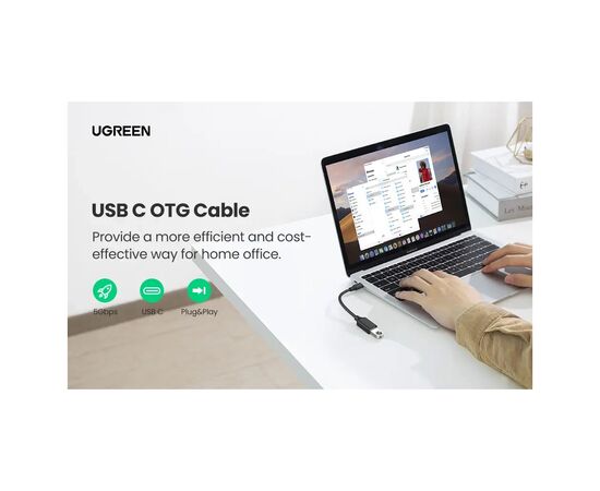 Перехідник OTG USB 3.0 AF to USB-C US154 black Ugreen (30701), зображення 8