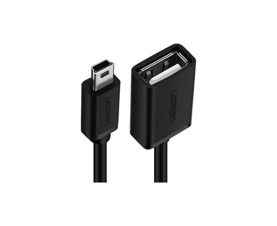 Переходник OTG USB 2.0 AF to Mini 5P 0.1m US249 black UGREEN (10383), изображение 2