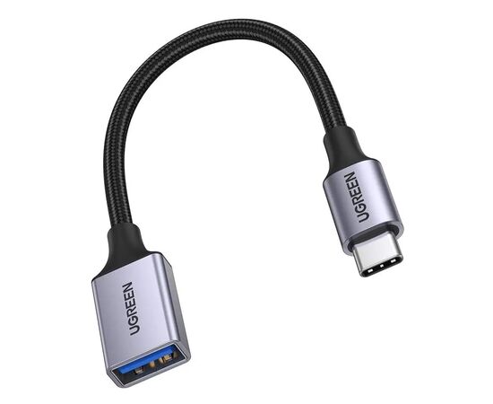 Переходник OTG USB 3.0 AF to USB-C 0.1m US378 black UGREEN (70889), изображение 2