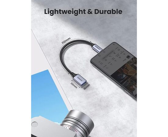 Переходник OTG USB 3.0 AF to USB-C 0.1m US378 black UGREEN (70889), изображение 6