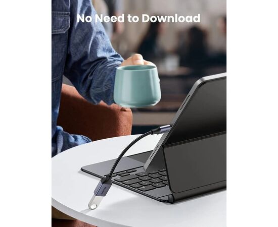 Переходник OTG USB 3.0 AF to USB-C 0.1m US378 black UGREEN (70889), изображение 8