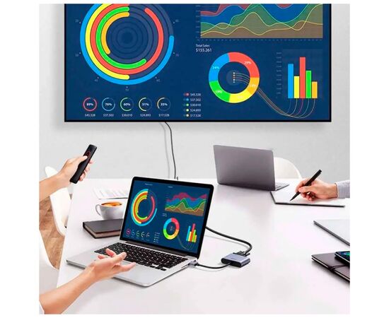 Переходник USB 3.0 to HDMI + VGA CM449 gray UGREEN (20518), изображение 7