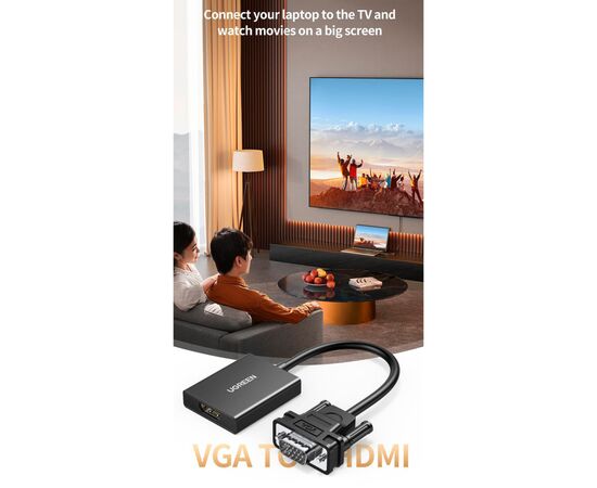 Переходник VGA M to HDMI F CM513 black UGREEN (50945), изображение 4