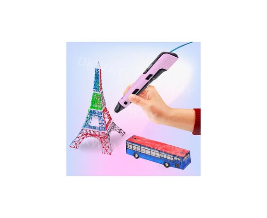 3D - ручка DKWAY з Планшетним Екраном з різнокольоровим Еко Пластиком 100 м (20 кольорів) Pink (415457586), зображення 3