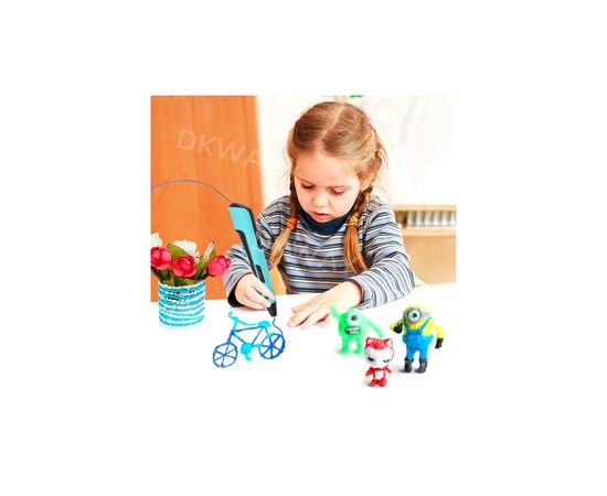 3D - ручка DKWAY з Планшетним Екраном з різнокольоровим Еко Пластиком 100 м (20 кольорів) Blue (415457580), зображення 2