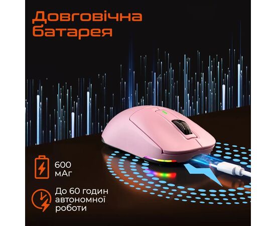 Мишка Meetion GW24 Bluetooth/Wireless/USB Pink (MT-GW24-P), зображення 7