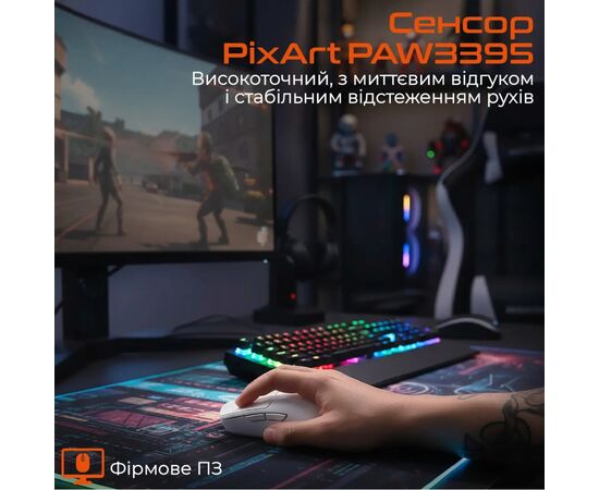 Мишка Meetion GW40 PRO Bluetooth/Wireless/USB White (MT-GW40_PRO-B), зображення 3