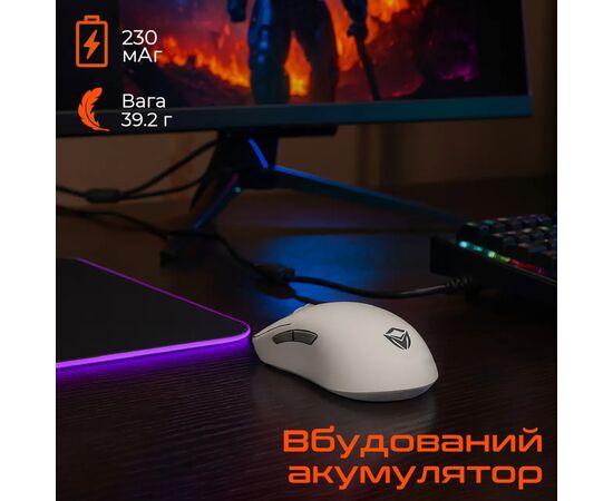 Мишка Meetion GW40 PRO Bluetooth/Wireless/USB White (MT-GW40_PRO-B), зображення 6