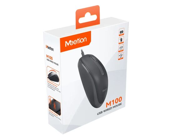 Мишка Meetion M100 USB Black (MT-M100-A), зображення 2