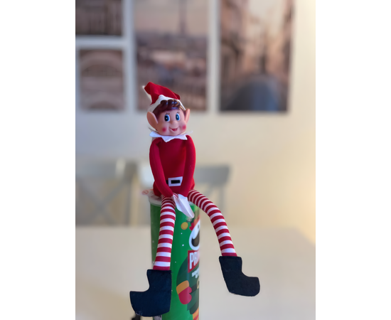 Новогодняя мягкая игрушка Эльф-проказник 30 см, изображение 7