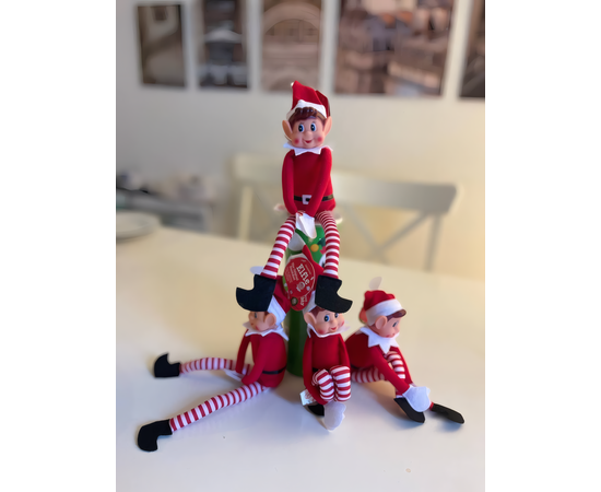 Новогодняя мягкая игрушка Эльф-проказник 30 см, изображение 8