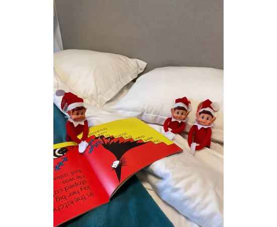 Новогодняя мягкая игрушка Эльф-проказник 30 см, изображение 13