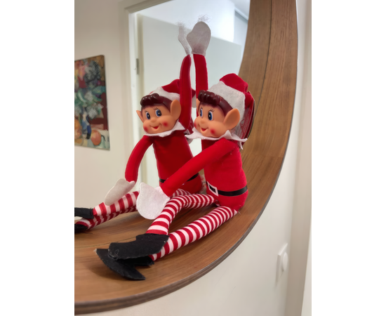 Новогодняя мягкая игрушка Эльф-проказник 30 см, изображение 3