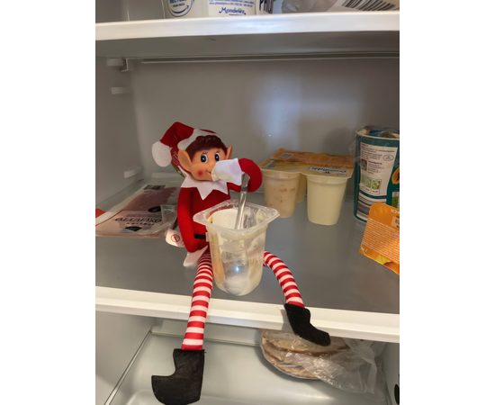 Новогодняя мягкая игрушка Эльф-проказник 30 см, изображение 4