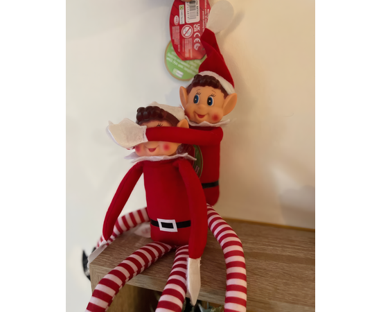 Новогодняя мягкая игрушка Эльф-проказник 30 см, изображение 5