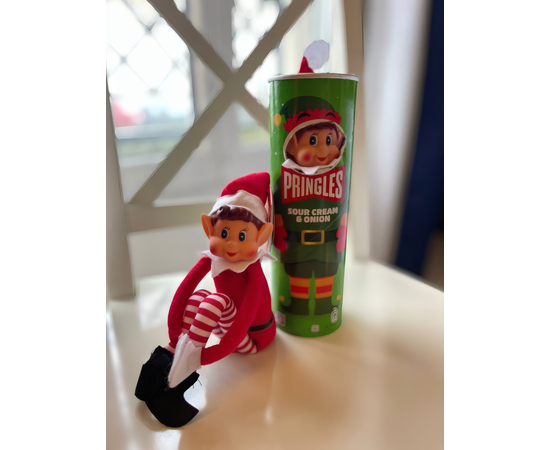 Новогодняя мягкая игрушка Эльф-проказник 30 см, изображение 6