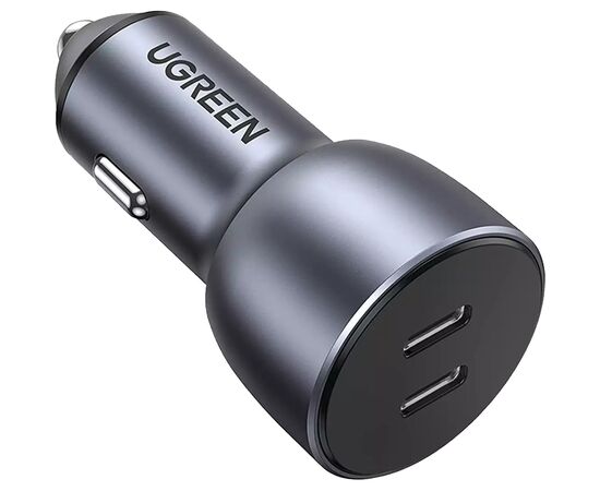 Зарядное устройство UGREEN 2xUSB-С 60W Car Charger CD213 space gray (70594)