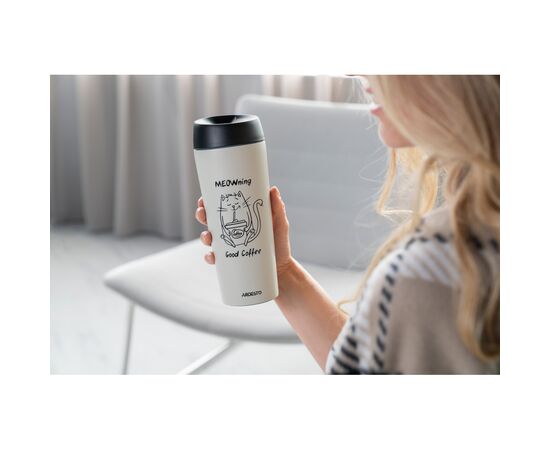 Термочашка Ardesto Coffee Тime Meowning 450 мл Бежева (AR2645WC), изображение 2