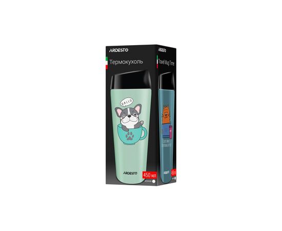 Термочашка Ardesto Coffee Тime Meowning 450 мл Бежева (AR2645WC), изображение 8