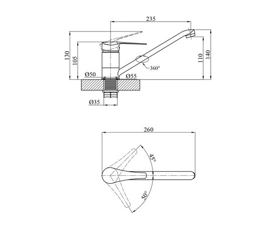 Змішувач Agua Sevilla-C030 (CV019669), зображення 4