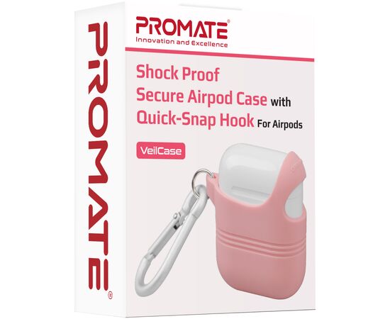 Кейс для навушників Promate VeilCase для Apple AirPods Pink (veilcase.pink), зображення 2