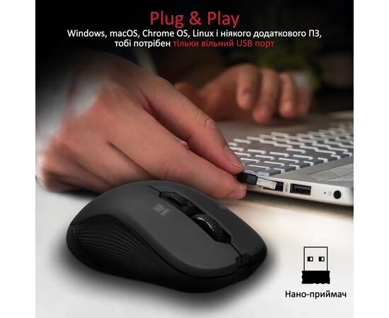 Мышка Promate Slider Wireless Black (slider.black), изображение 5