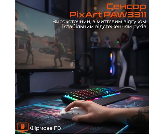 Мишка Meetion GW40 Bluetooth/Wireless/USB White (MT-GW40-B), зображення 3