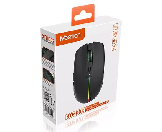 Мишка Meetion BTM002 Wireless/Bluetooth Black (MT-BTM002-A), зображення 2