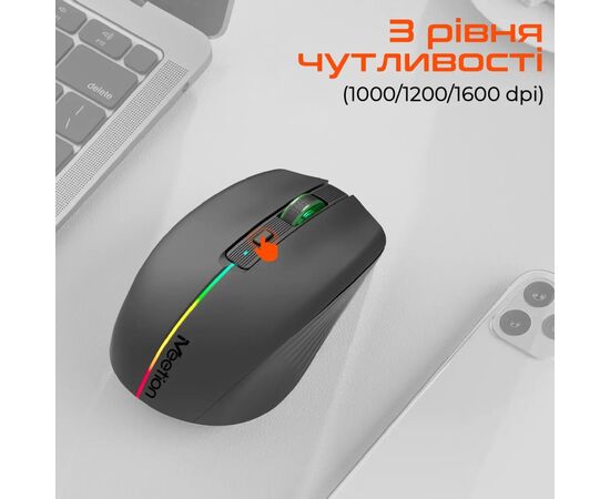 Мишка Meetion BTM002 Wireless/Bluetooth Black (MT-BTM002-A), зображення 4