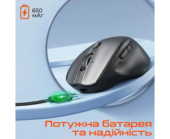 Мишка Meetion BTM007 Wireless/Bluetooth Gray (MT-BTM007-W), зображення 6