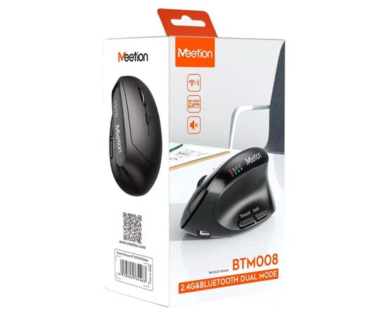 Мишка Meetion BTM008 Wireless/Bluetooth Black (MT-BTM008-A), зображення 2
