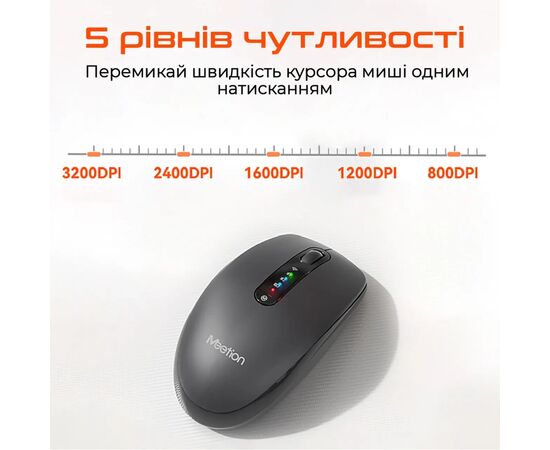 Мишка Meetion BTM100R Wireless/Bluetooth Black (MT-BTM100R-A), зображення 4