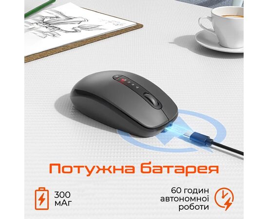 Мишка Meetion BTM100R Wireless/Bluetooth Black (MT-BTM100R-A), зображення 5