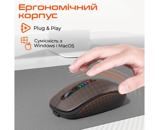 Мишка Meetion BTM100R Wireless/Bluetooth Black (MT-BTM100R-A), зображення 6