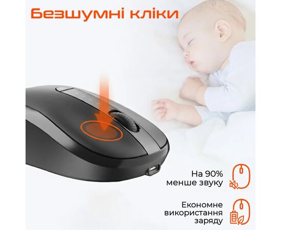 Мишка Meetion BTM185R Bluetooth/Wireless Black (MT-BTM185R-A), зображення 2