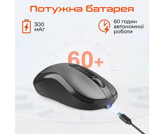 Мишка Meetion BTM185R Bluetooth/Wireless Black (MT-BTM185R-A), зображення 5