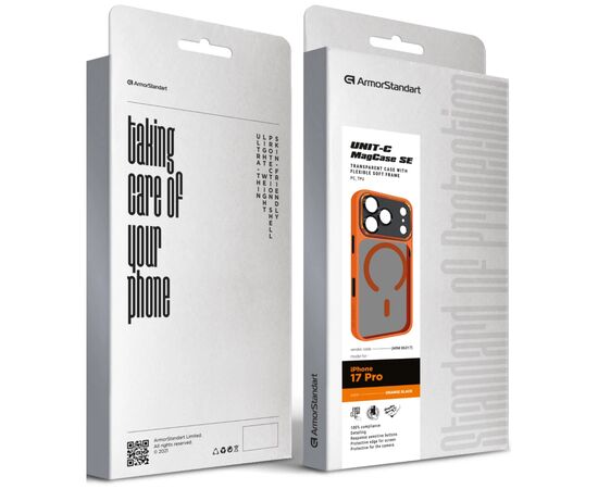 Чехол для мобильного телефона Armorstandart Unit-C MagCase SE Apple iPhone 17 Pro Orange Black (ARM86317), изображение 2