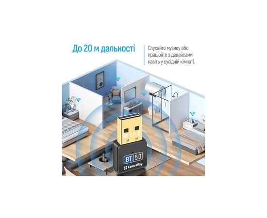 Bluetooth-адаптер ColorWay Bluetooth BT 5.0 (CW-AD-BT50), зображення 11