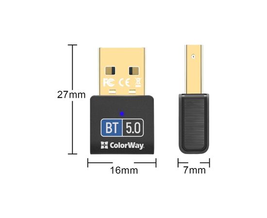 Bluetooth-адаптер ColorWay Bluetooth BT 5.0 (CW-AD-BT50), зображення 2