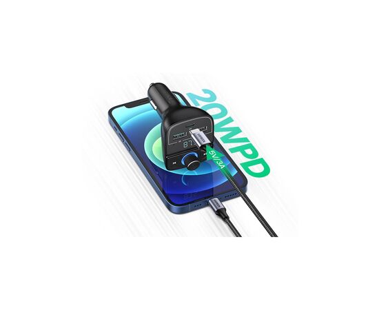 FM модулятор Ugreen CD229 Bluetooth Car Charger (5.0+PD+QC3.0+USB Flash Drive+TF (CD229), изображение 2